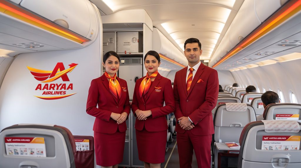cabin crew inside airplane 2k 202608251313